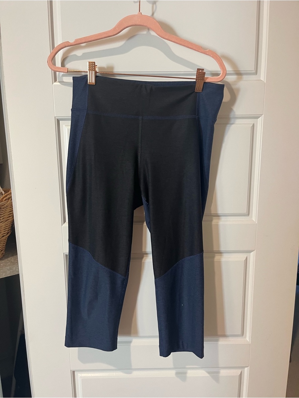 Outdoor Voices Black and Navy Colorblock Leggings